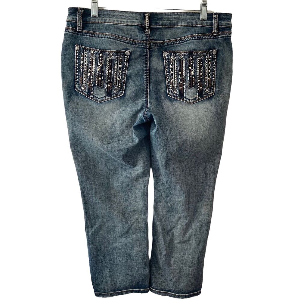 Kohls Jeans Womens 12 Dark Wash Gems Pockets Stretch
